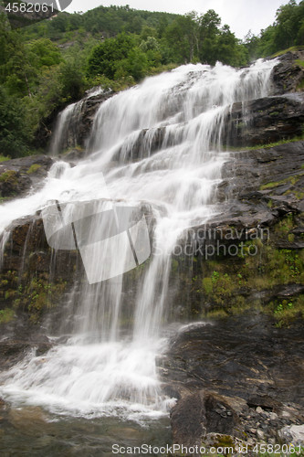 Image of Waterfall in Norway summer travel