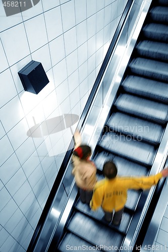 Image of Escalator, blue