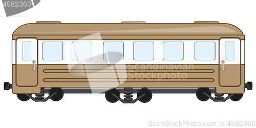 Image of Vector illustration of the coach of the passenger train
