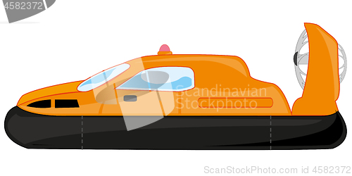 Image of Cartoon hovercraft on white background is insulated