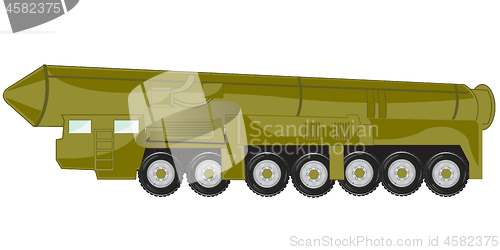 Image of Vector illustration of the car tractor with ballistic rocket