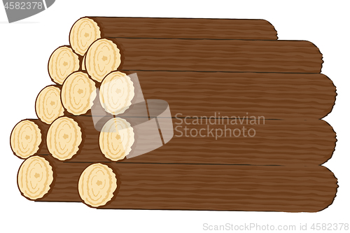 Image of Vector logs of fire wood isolated on white