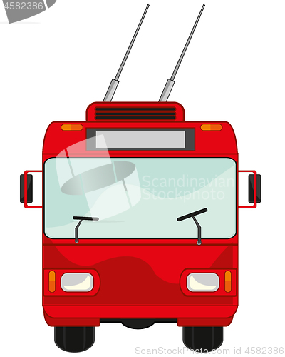 Image of Vector illustration of the public transport trolley bus