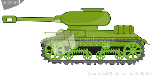 Image of Cartoon of the tank on white background is insulated