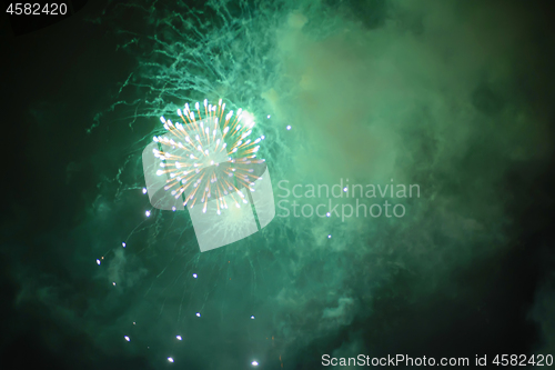 Image of Defocused festive lights. Can be used as background