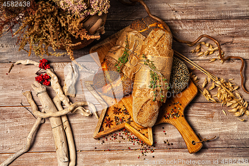 Image of Bread On A Wooden Desk