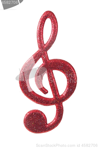 Image of Red G-clef on white