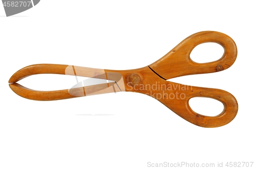 Image of Wooden serving tongs