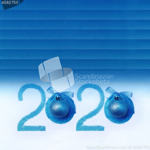 Image of Classic Blue With White New Year 2020 Background