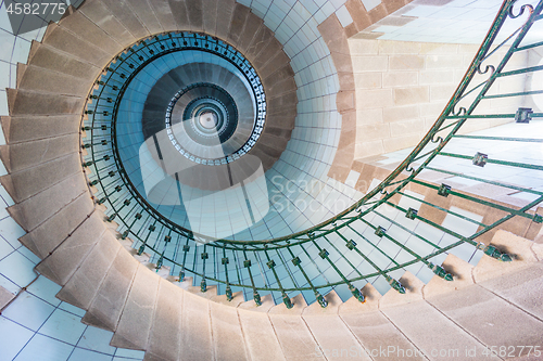 Image of High lighthouse stairs, vierge island, brittany,france