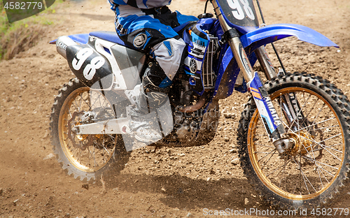 Image of Enduro motorcycle on dirt track