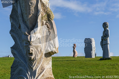 Image of Granite stone statues in Brittany Valley of the Saints