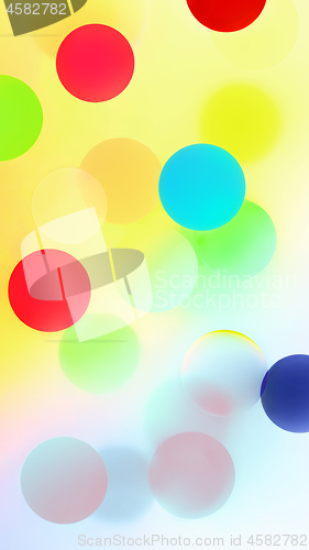 Image of Bright Festive Pattern With Multicolored Bubbles And Confetti