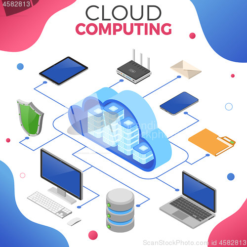Image of Cloud Computing Technology Isometric