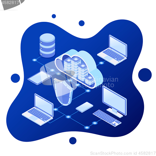 Image of Cloud Computing Technology Isometric