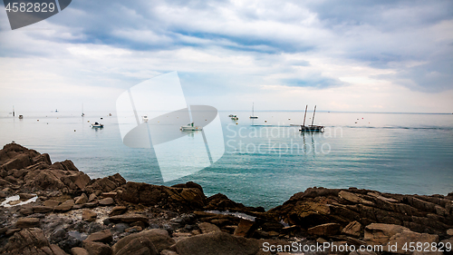 Image of Sailing boat in the clear water