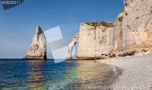 Image of Cliffs and beach at etretat