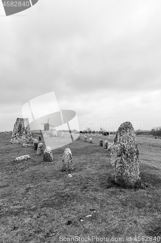 Image of Standing stones in ship formation, historical monument