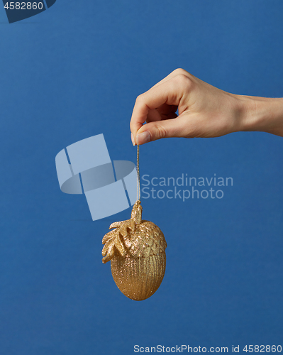 Image of New Year decoration hanging on a hand.