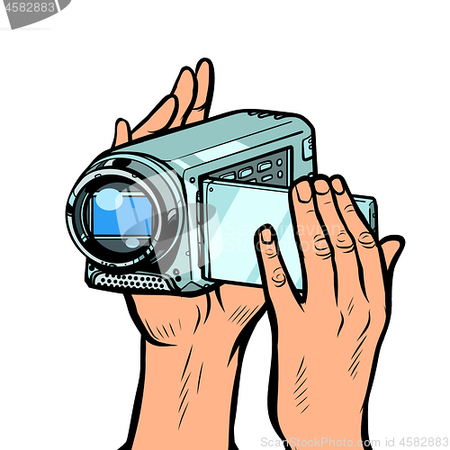 Image of portable hand-held video camera