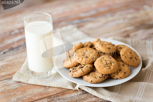 Image of close up of oatmeal cookies and glass of milk