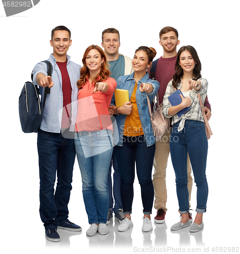 Image of group of students with books and school bags