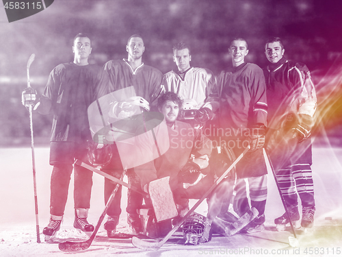 Image of ice hockey players team