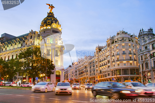 Image of Madrid at dusk, Spain