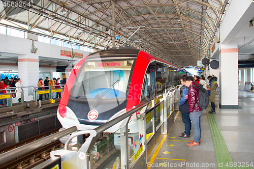 Image of Shanghai Metro platform station, China