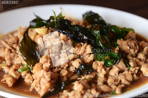 Image of Stir-fried with minced pork and basil