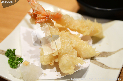 Image of Close up of deep-fried tempura shrimps 