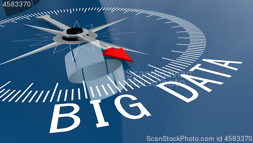 Image of Blue compass with big data word