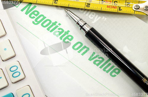 Image of Negotiate on value printed on a book