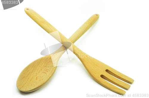 Image of Wooden spoon and fork