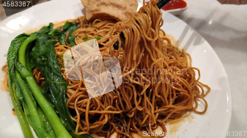 Image of Popular Aisa dish of wanton dry noodles