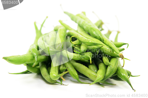 Image of Pile of raw green baby fine beans
