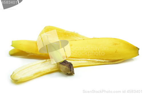 Image of Yellow banana peel isolated