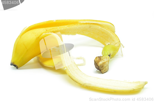 Image of Yellow banana peel isolated