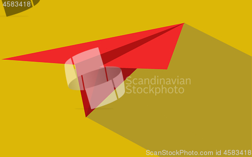 Image of Red paper plane with shadow