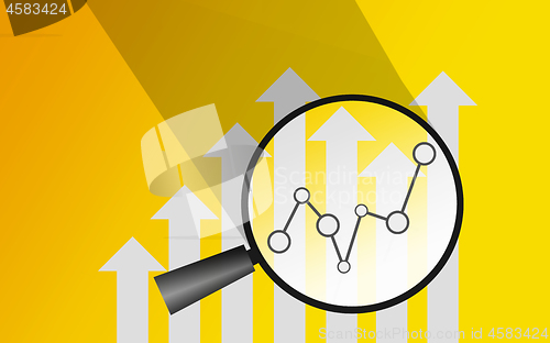 Image of Business concept, magnifying glass for data analysis