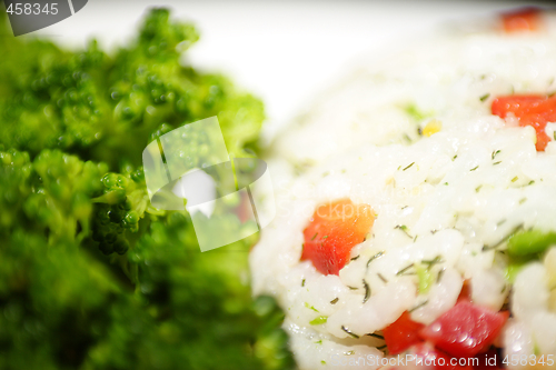 Image of mixed vegtable rice and broccoli