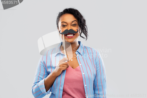Image of african american woman with vintage moustaches