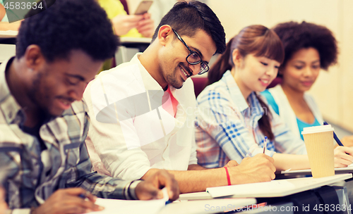 Image of group of international students with on lecture