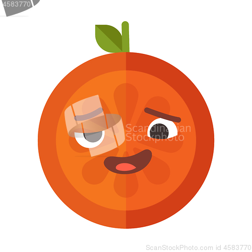 Image of Emoji - crazy orange. Isolated vector.