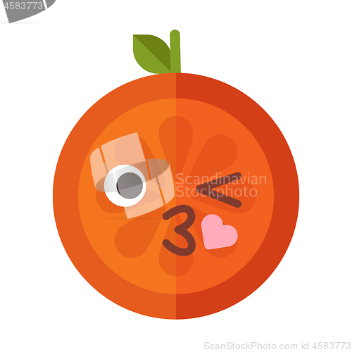 Image of Emoji - kiss orange smile. Isolated vector.