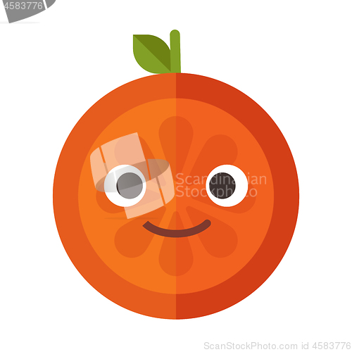 Image of Emoji - orange with happy smile. Isolated vector.