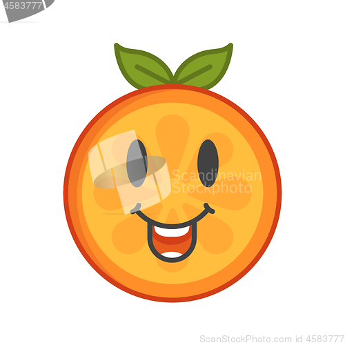 Image of Emoji - laughing orange smile. Isolated vector.