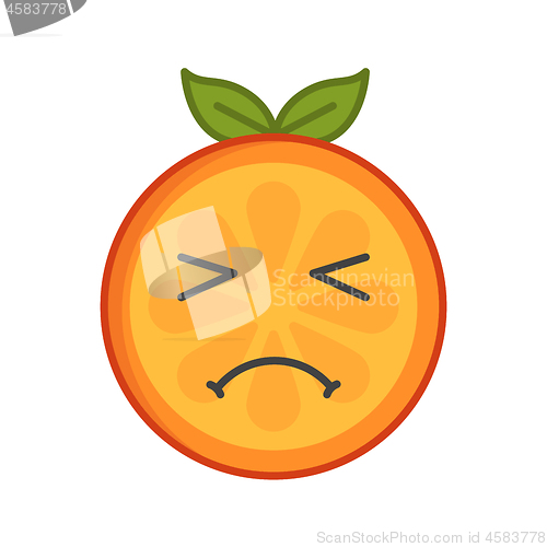 Image of Emoji - crying orange. Isolated vector.