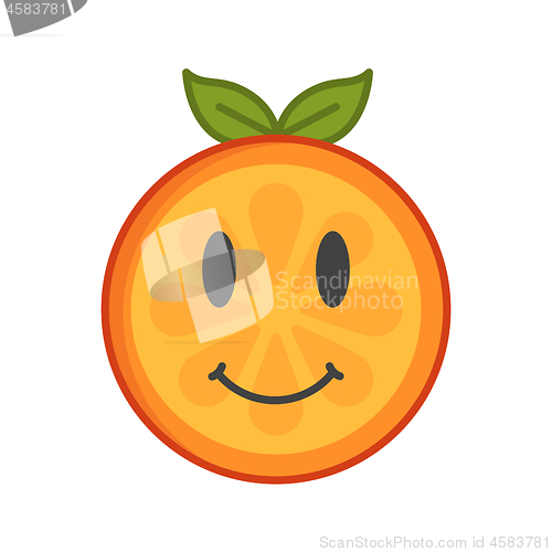 Image of Emoji - orange with happy smile. Isolated vector.