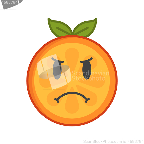 Image of Emoji - angry orange. Isolated vector.